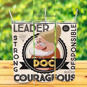 new 20oz Doc from the seven Dwarfs theme insulated Tumbler with sliding lid